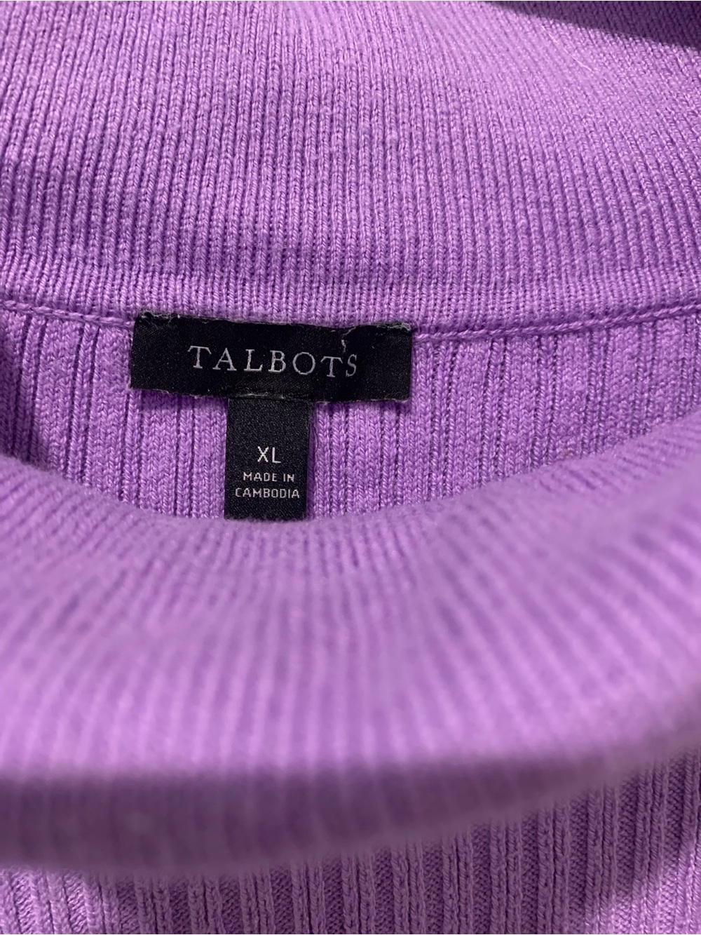 Talbots Violet Ribbed Turtleneck Sweater - Picture 2 of 6